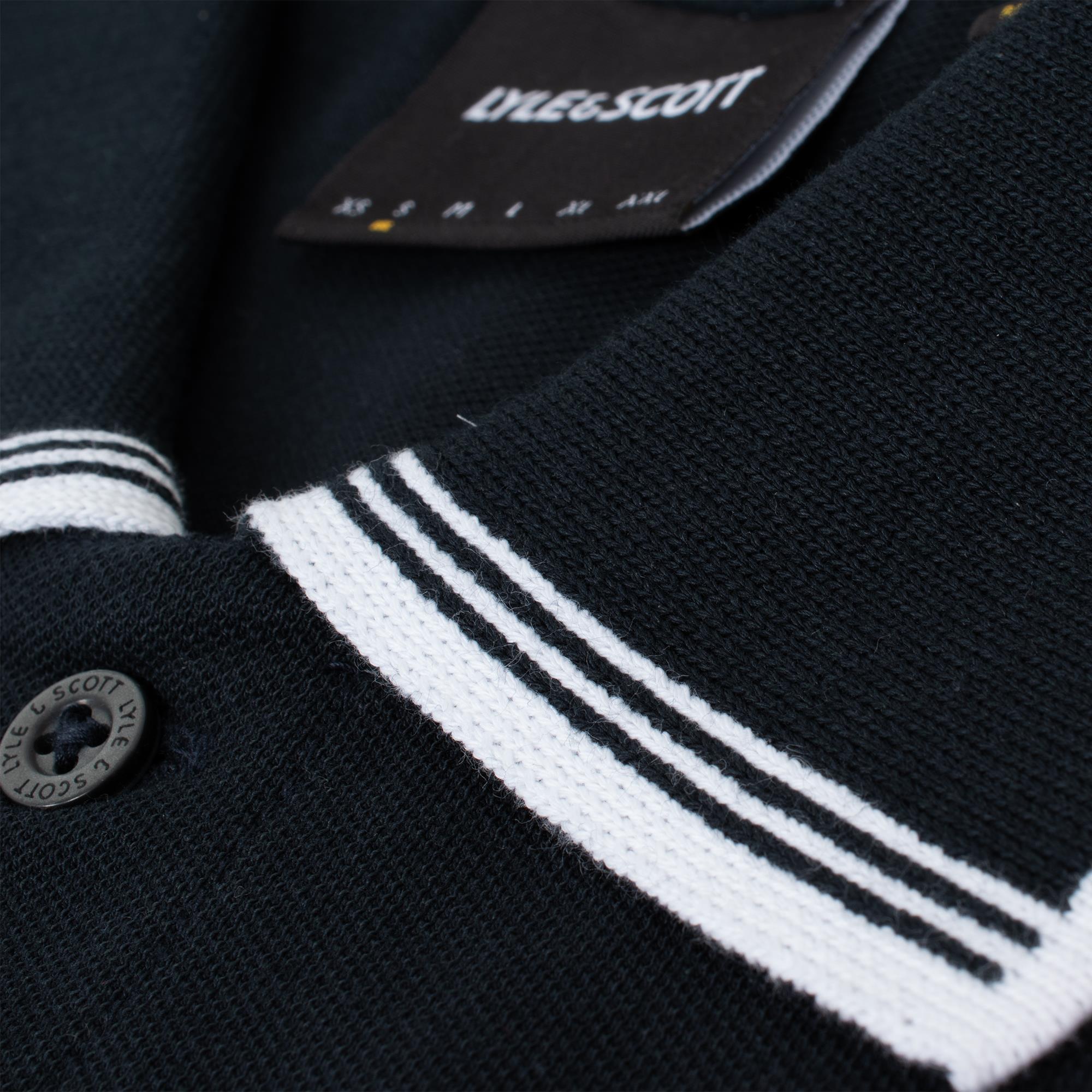 Lyle & Scott Tipped Superfine Polo Shirt Dark Navy